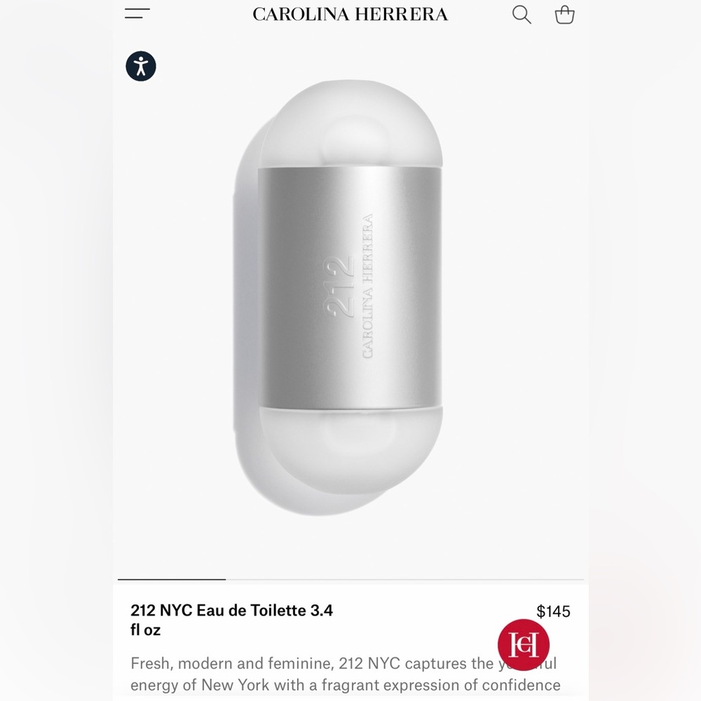 Carolina Herrera 212 Silver Capsule Earbuds Case